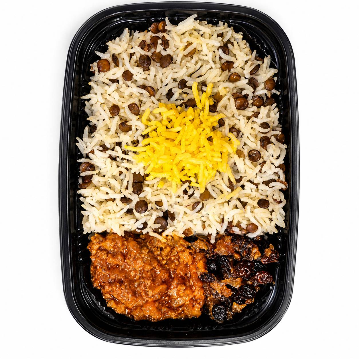 عدس پلو با گوشت دلی پرس